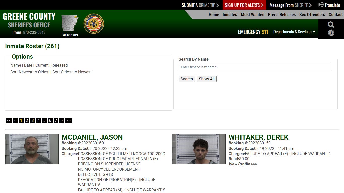 Inmate Roster - Greene County AR Sheriff's Office